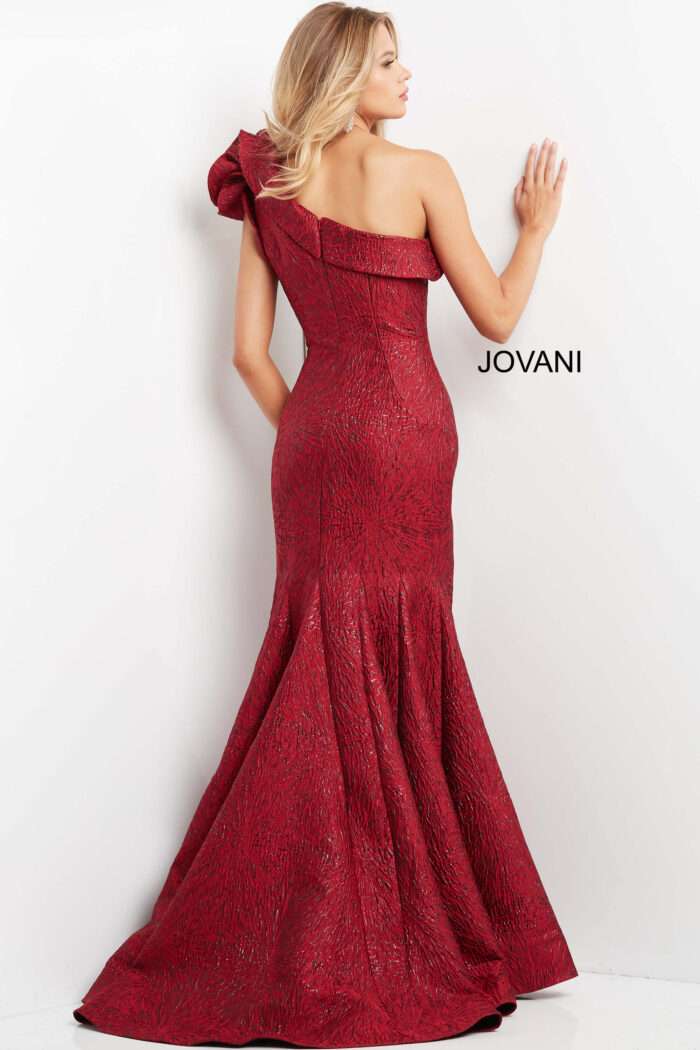 Prom Dresses Long Beaded Ruffle Formal Prom Dress BURGUNDY
