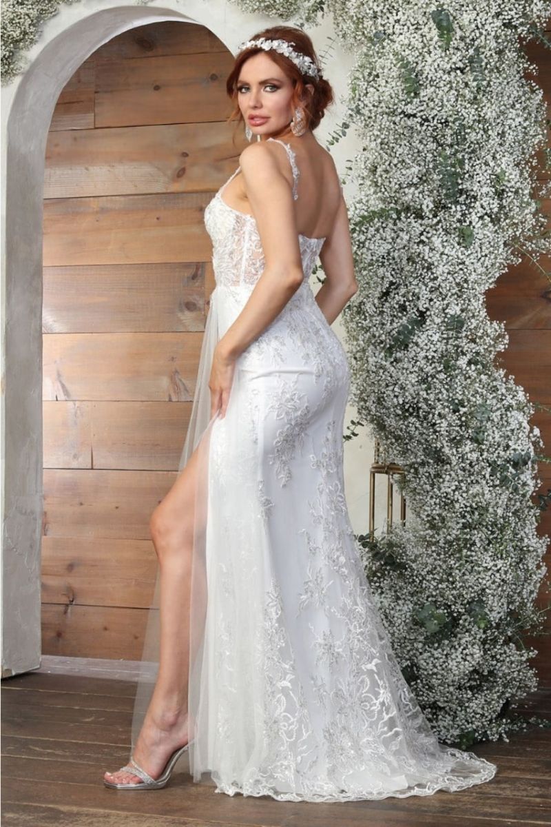 Sweetheart Floor-Length Lace Bridal Dress Sheath May Queen RQ8018
