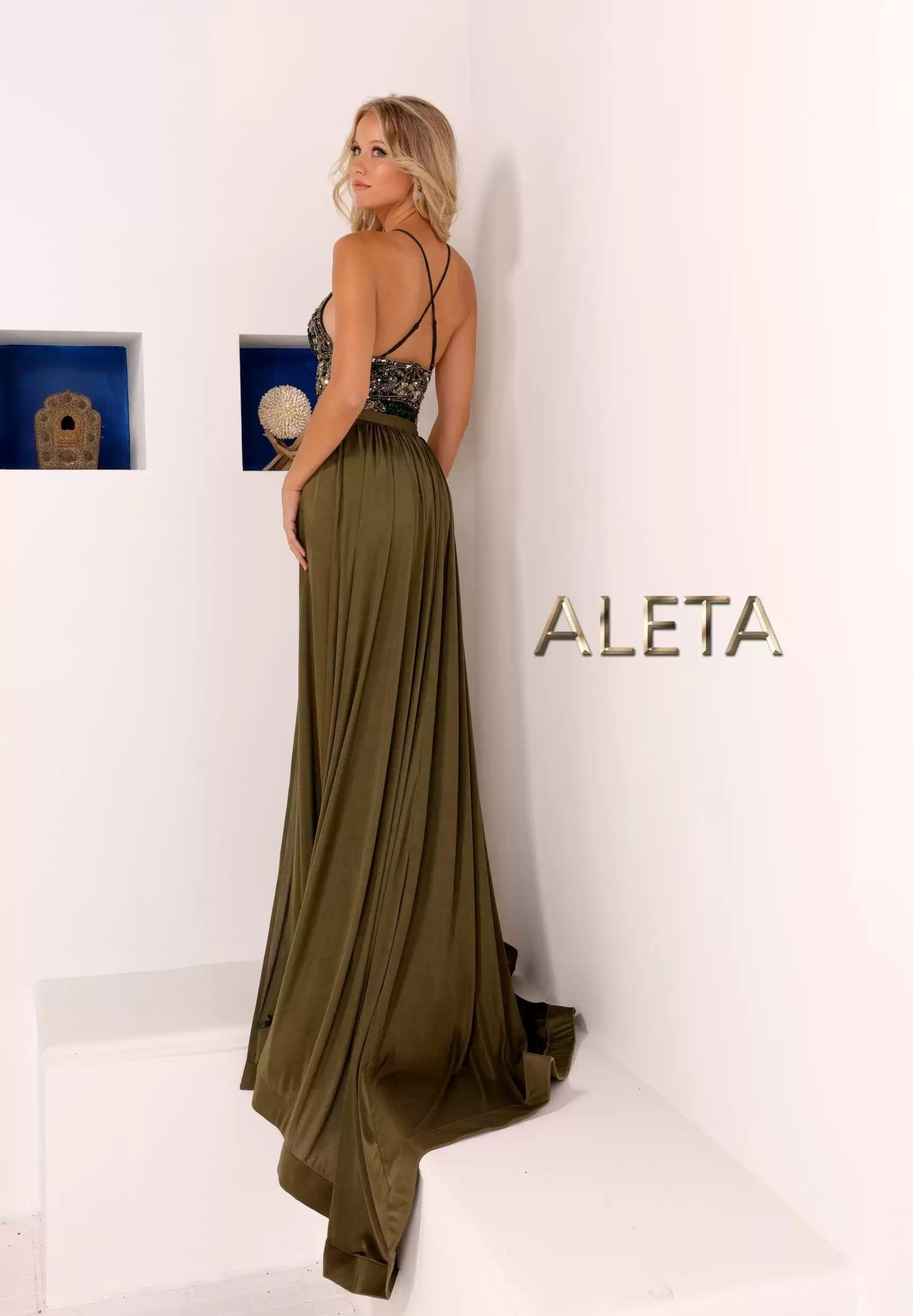 Formal Dresses Long Formal Beaded Top Evening Dress Forest Green