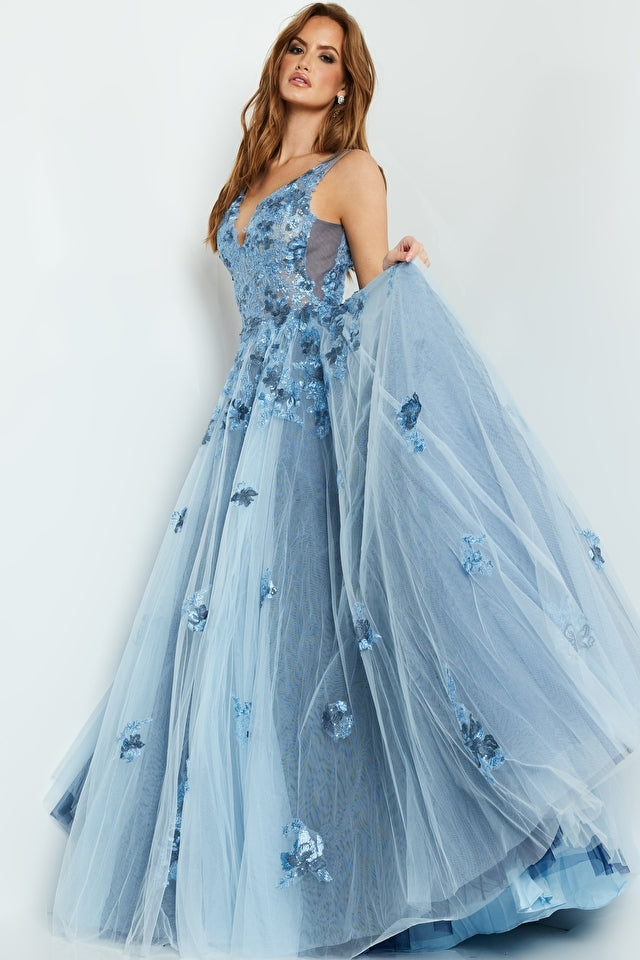 Prom Dresses Prom Long Sleeveless Ball Gown Light Blue