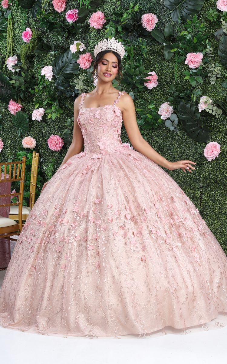 Square Floor-Length Tulle Quinceañera Ball Gown May Queen LK208