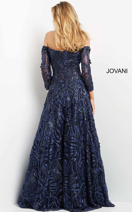 Formal Dresses Sequin Long Lace Formal Evening Dress Navy