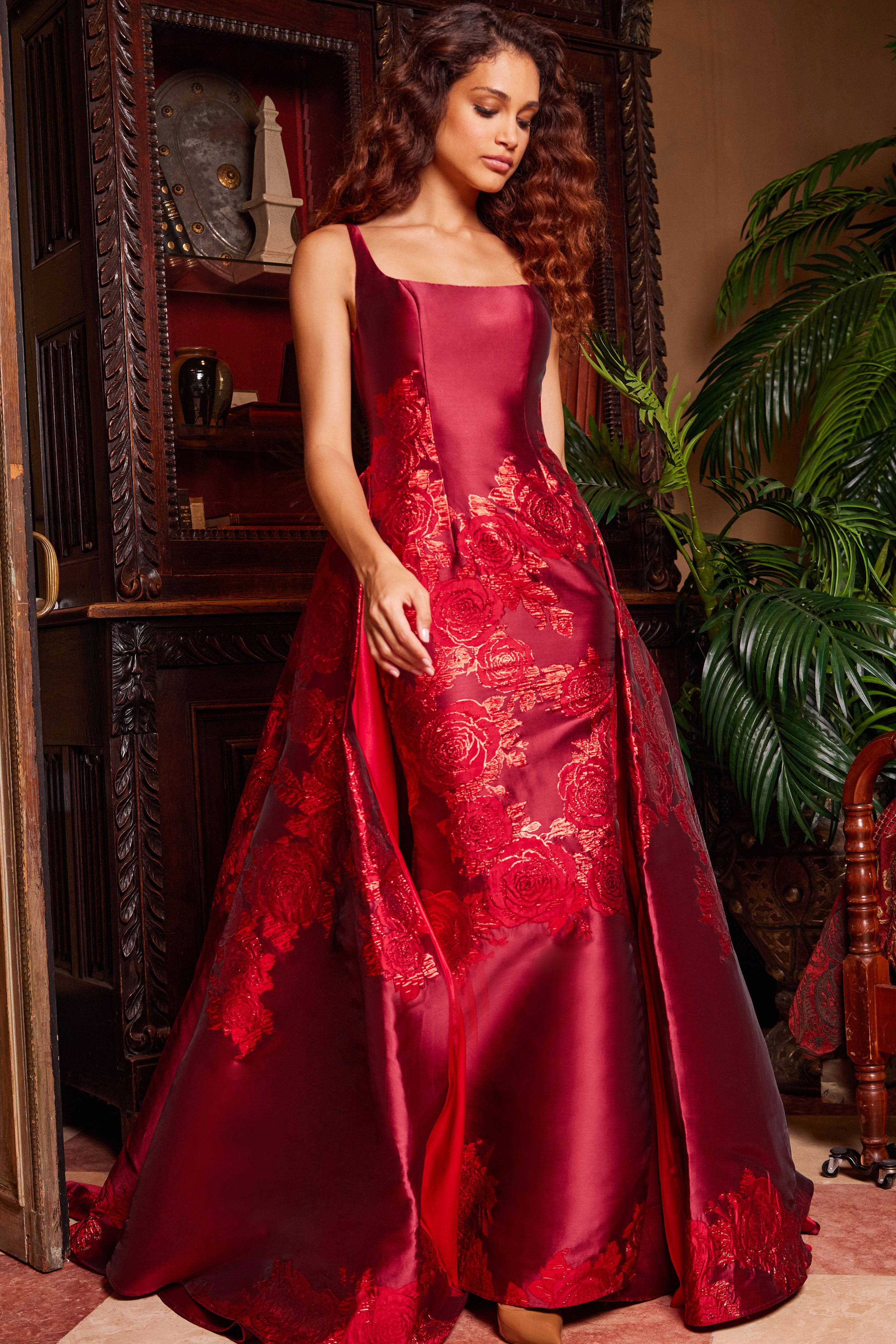 Formal Dresses Long Formal Prom Pleated A Line Dress Jovani 07441 Red