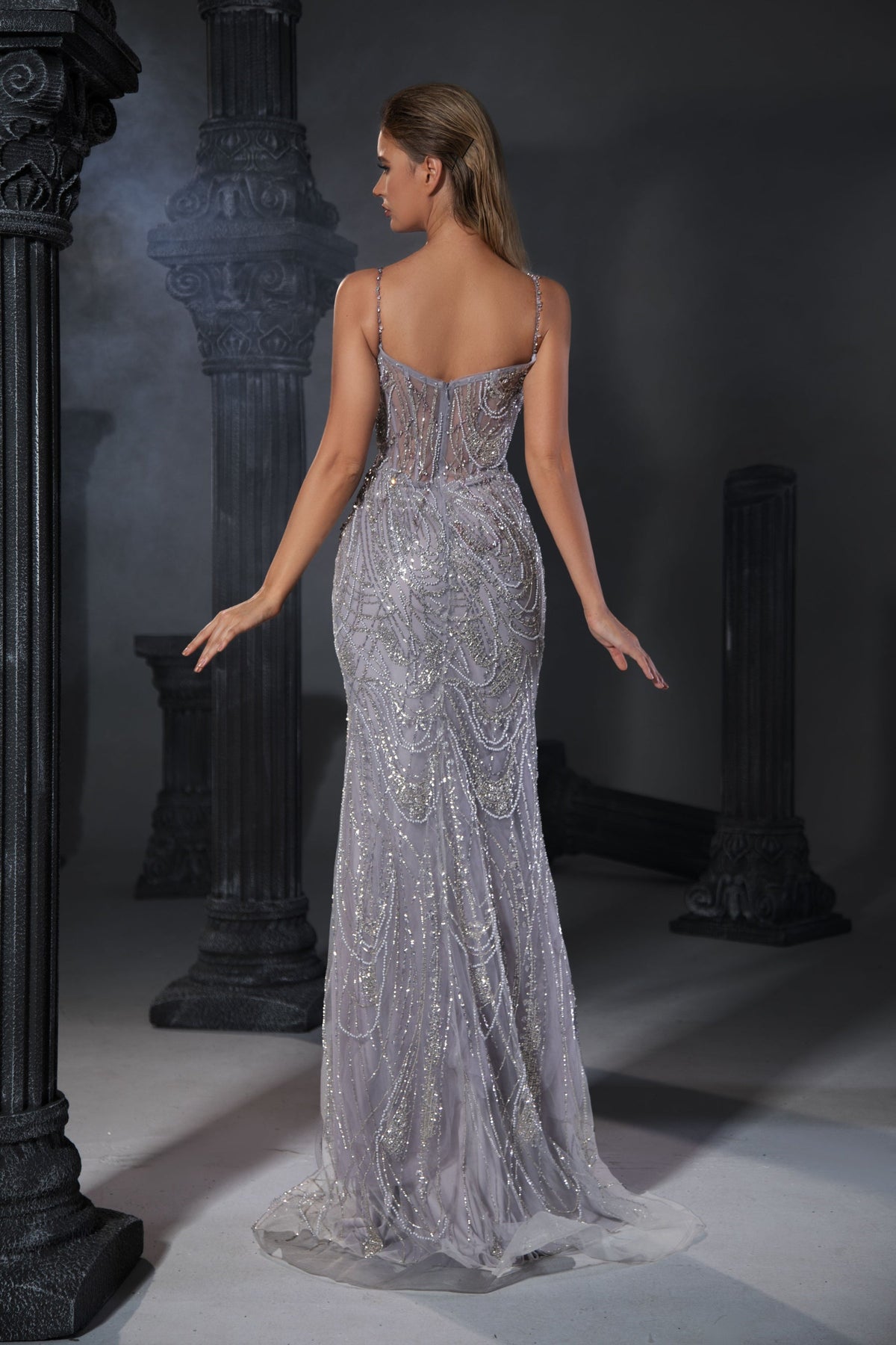 V-Neck Floor-Length Sequin Prom Mermaid Pre Order
