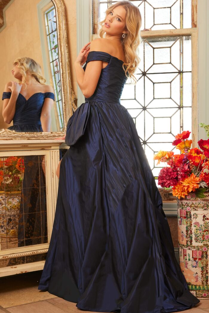 Prom Dresses Long Slit Ball Gown Formal Prom Dress Sapphire