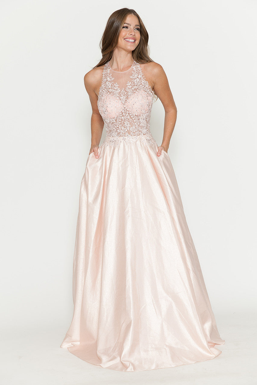 Formal Dresses Long Prom Beaded Formal Evening Dress Lenovia 8181 Blush Pink