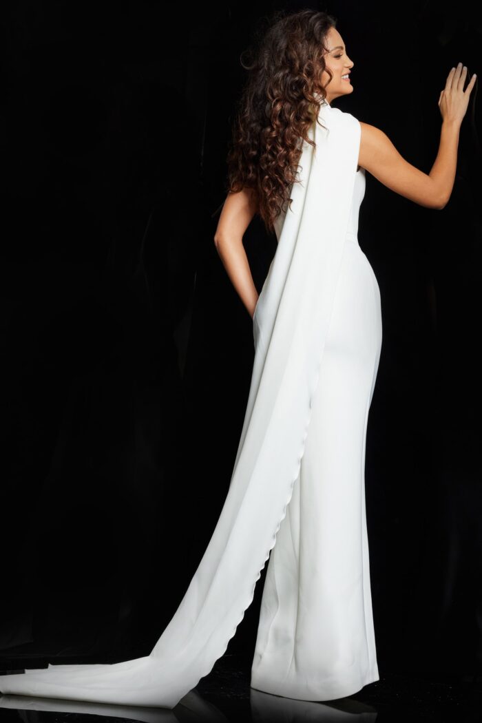 Prom Dresses Long Fitted High Neck Evening Formal Prom Dress White