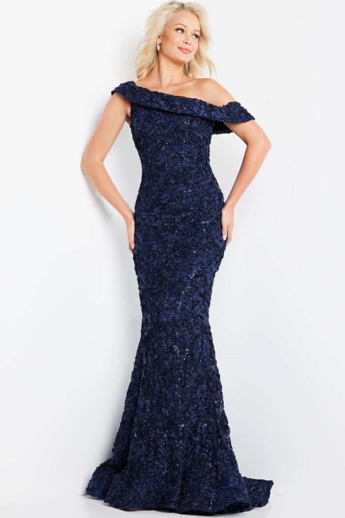 Prom Dresses Long Beaded Lace Formal Prom Dress Navy