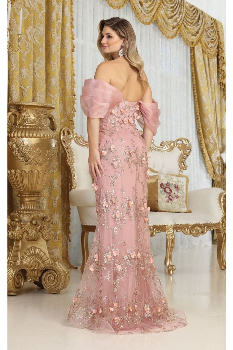 Off-the-Shoulder Floor-Length Tulle Prom Sheath/Column May Queen RQ8037