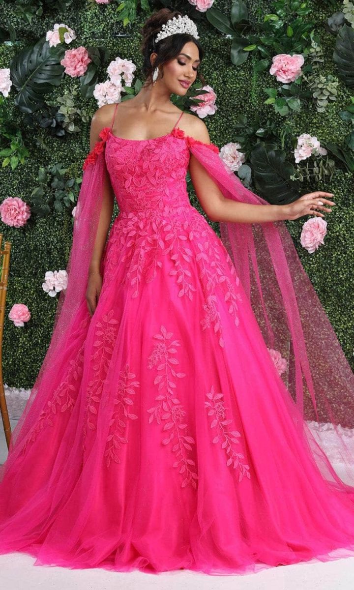 Off-the-Shoulder Floor-Length Tulle Prom Ball Gown May Queen LK191