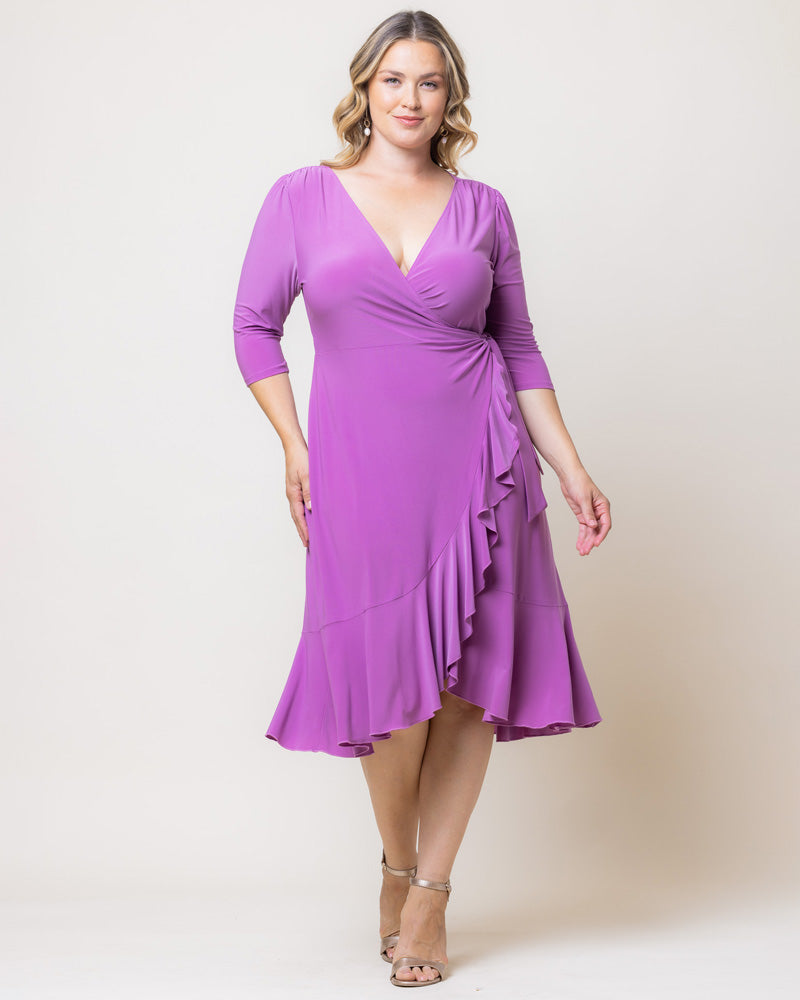Plus Size Dresses Short Ruffle Cocktail Plus Size Dress Kiyona 11122201 Lilac