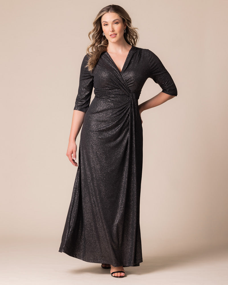 Plus Size Dresses Long Formal Plus Size Glitter Evening Mother of the Bride Dress Kiyona 12182203 Silver Starlight