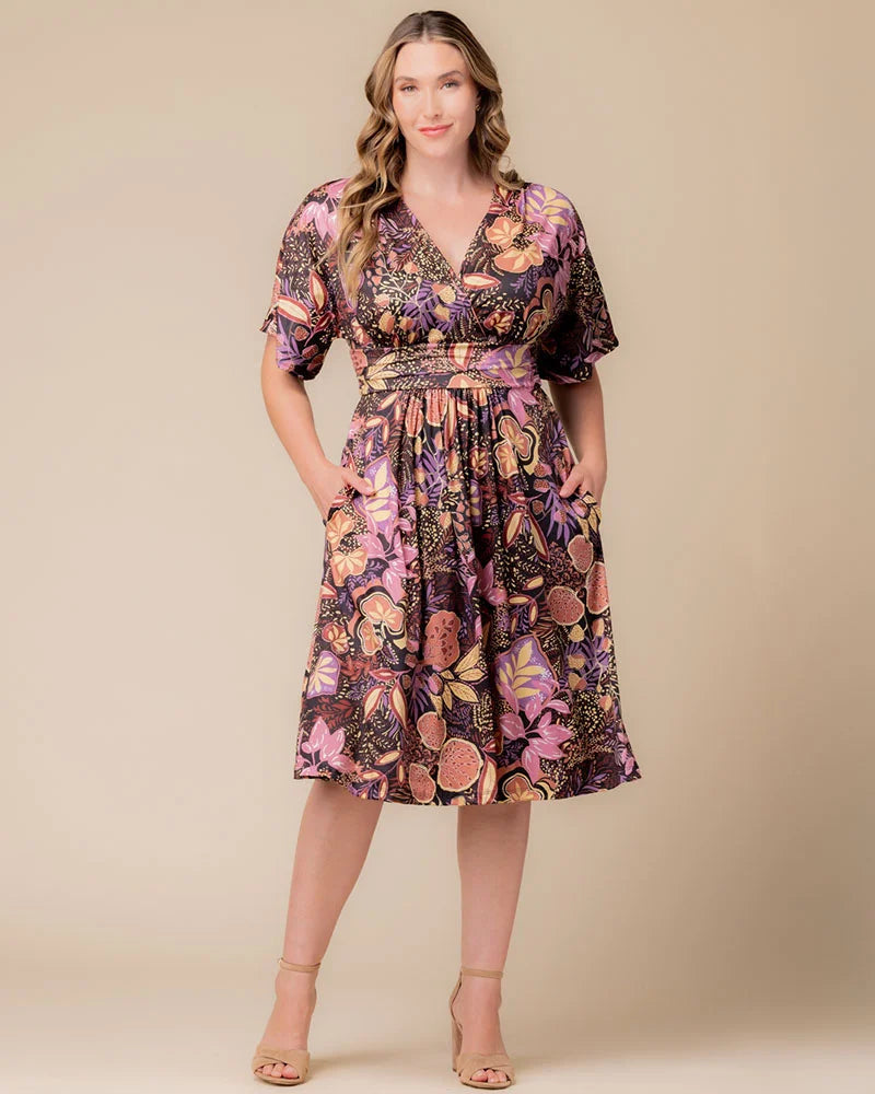 Plus Size Dresses Midi Print Cocktail Plus Size Dress Autumn Wonderland