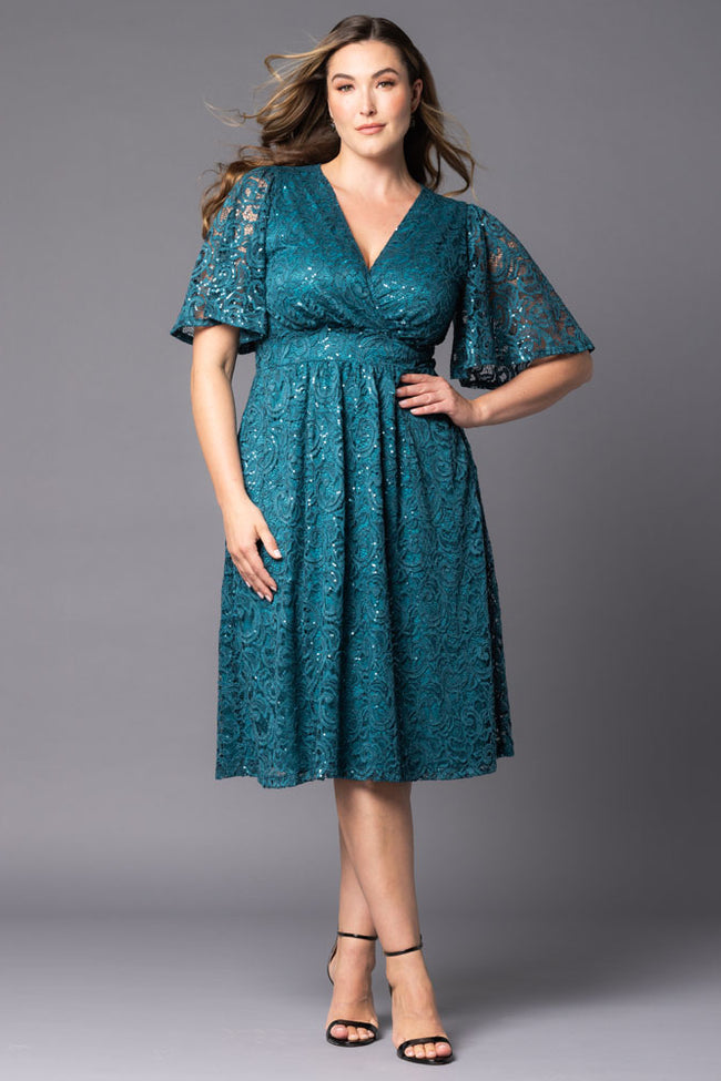 Plus Size Dresses A Line Plus Size Lace Short Cocktail Dress Teal Topaz