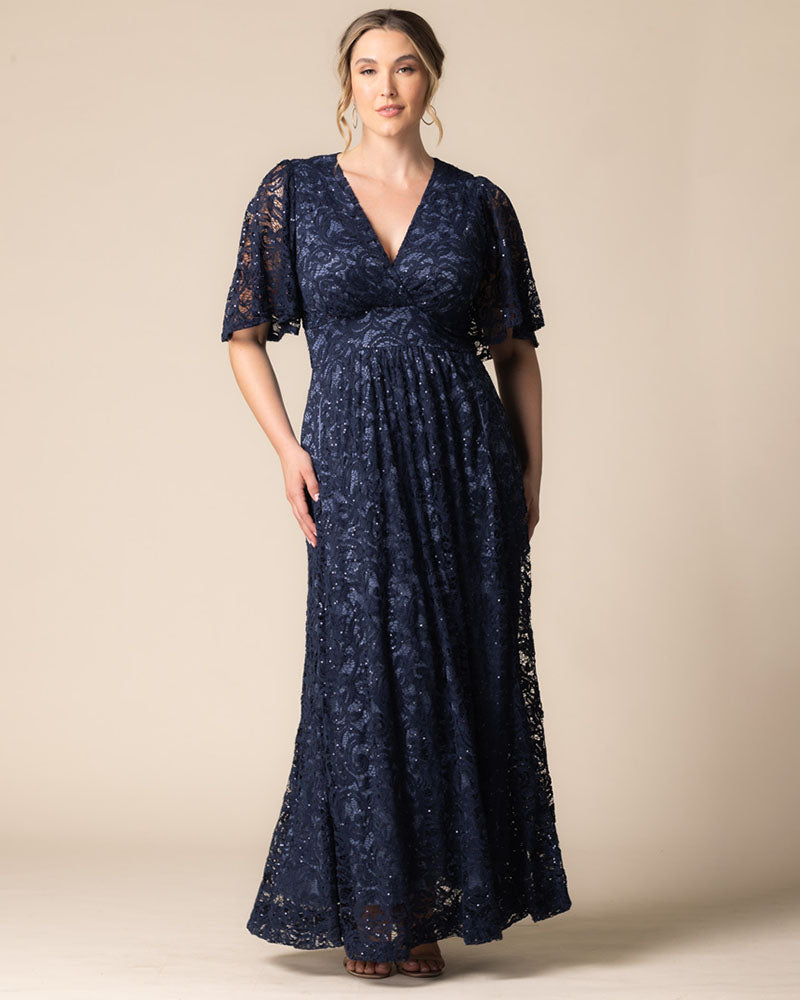 Plus Size Dresses Sequin Lace Long Formal Plus Size Dress Kiyona 13242507 Nocturnal Navy
