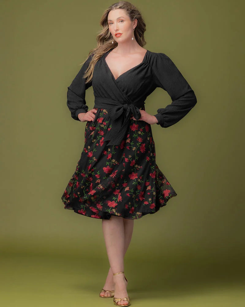 Plus Size Dresses Midi Short Floral Cocktail Plus Size Dress Floral Flare