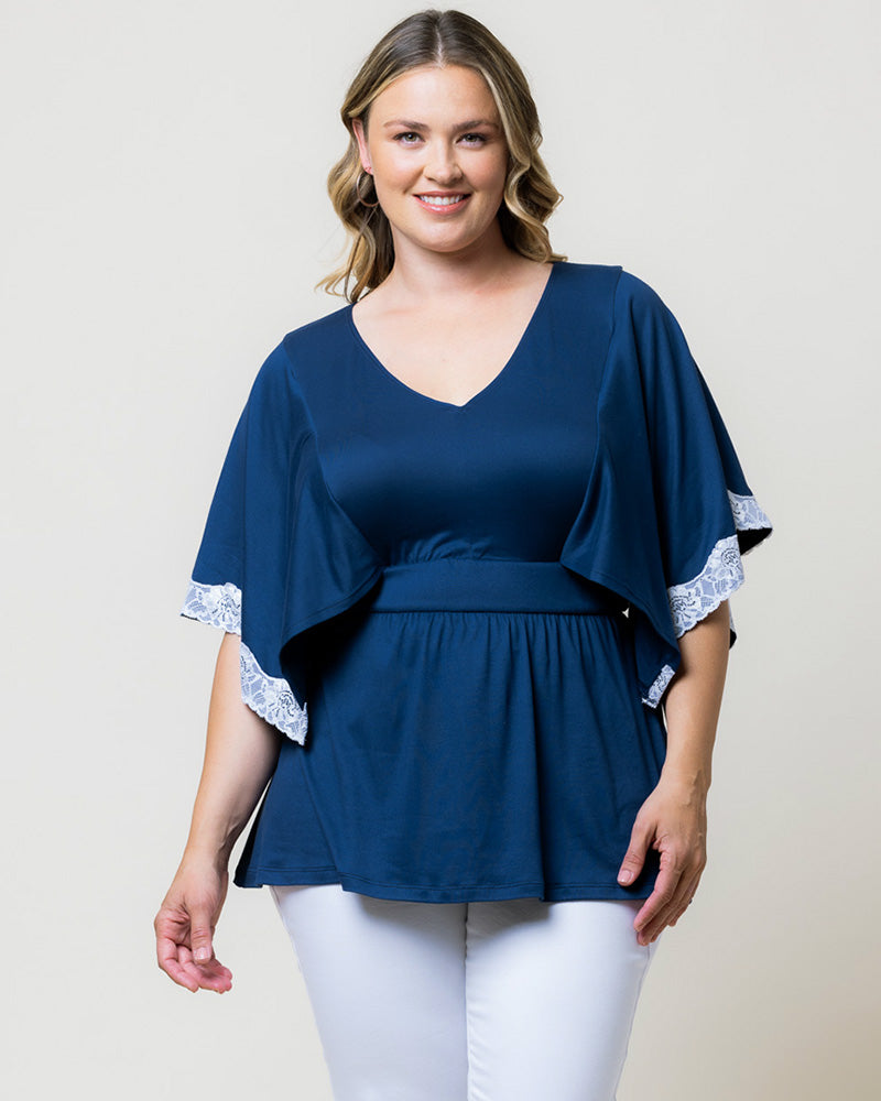Top Formal Plus Size Evening Top Kiyonna 22240702 Marine Navy