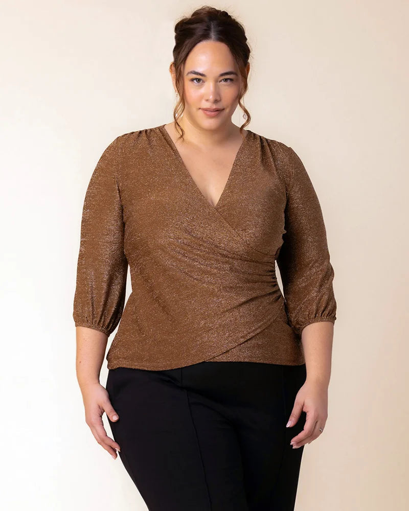 Top Formal Fitted Evening Top Kiyonna 22250703 Mocha