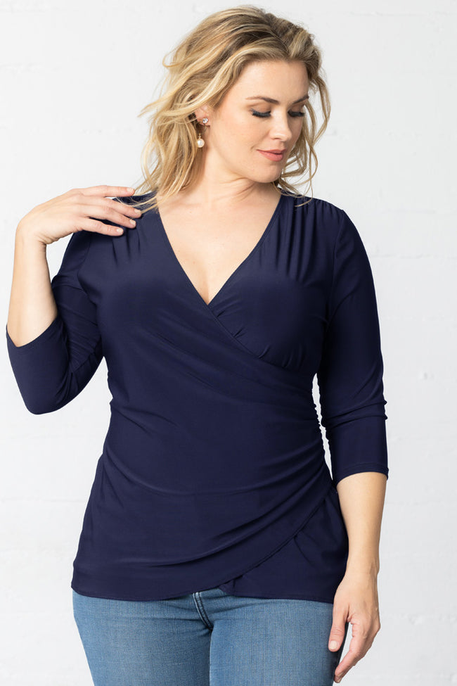 Top Fitted Formal Top Nouveau Navy