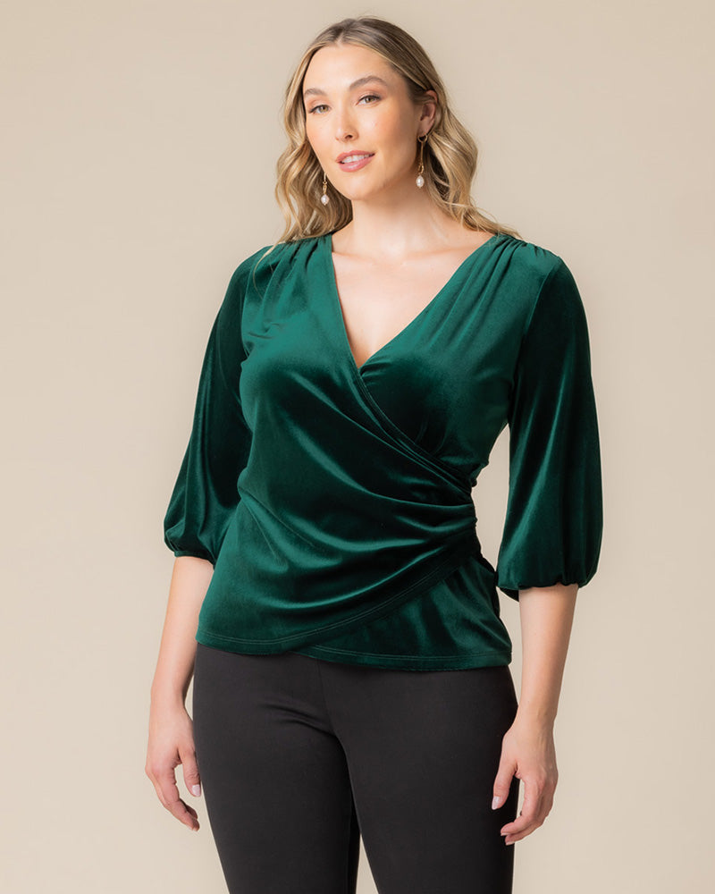 Top Formal Velvet Evening Top Kiyona 23243001 Emerald Green