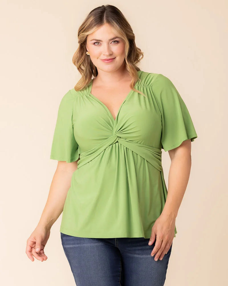 Top Formal Evening Top Green Apple