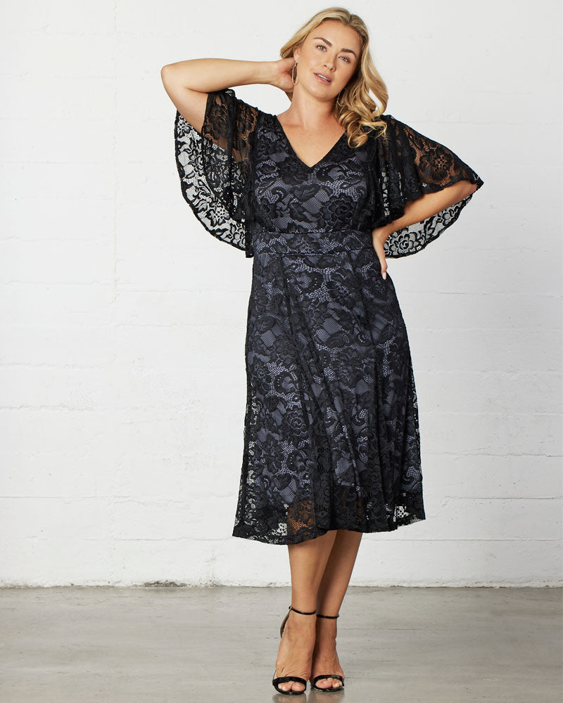 Plus Size Dresses Short Lace Midi Cocktail Plus Size Dress Storm Grey