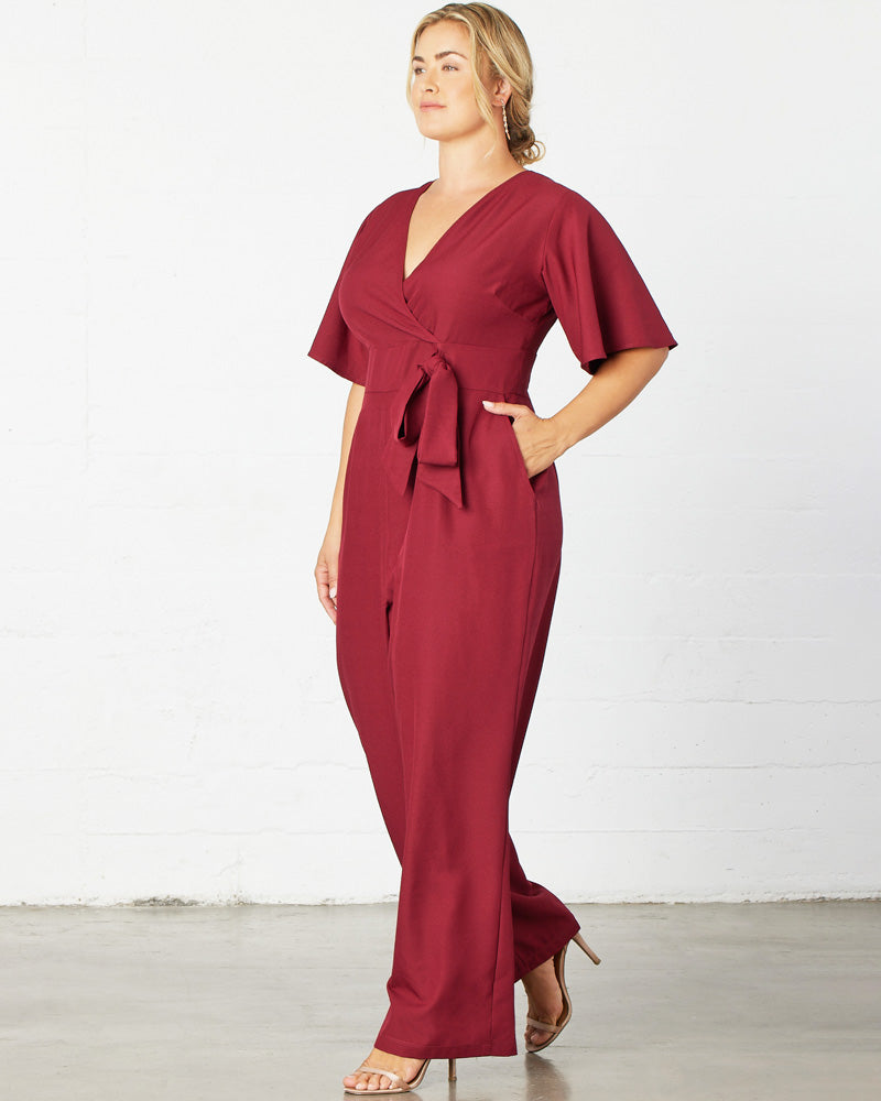 Jumpsuit Long Formal Plus Size Jumpsuit Kiyonna 37191311 Burgundy