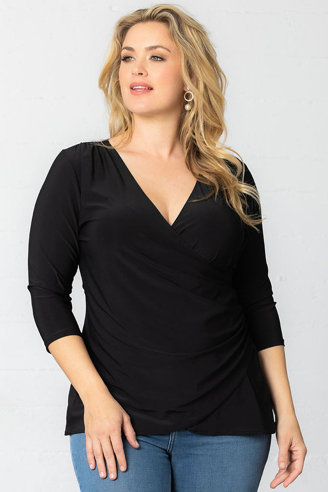 Top Fitted Formal Top Black