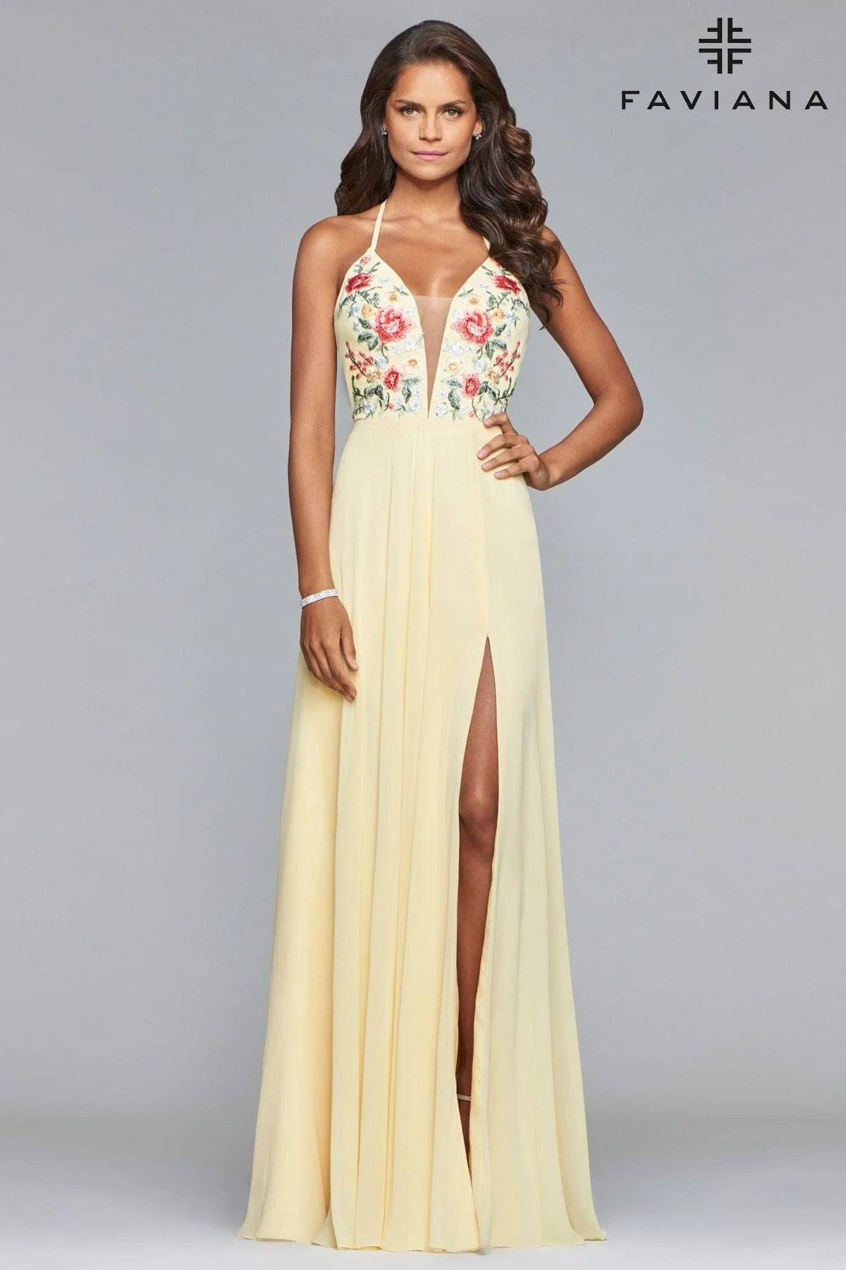 Prom Dresses Long Formal Sexy Halter Prom Dress Buttercream