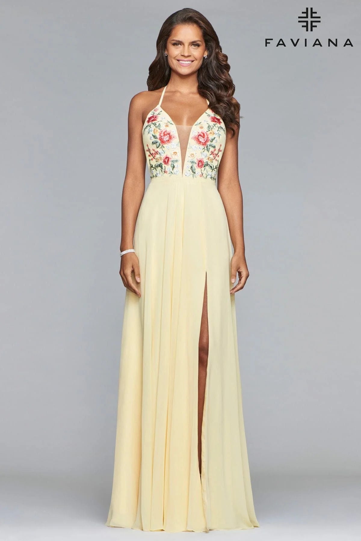 Prom Dresses Long Formal Sexy Halter Prom Dress Buttercream