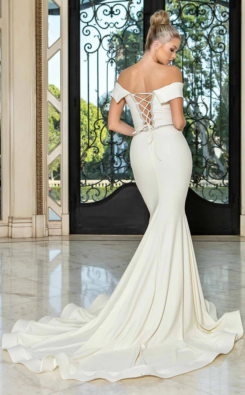Wedding Dresses Simple Long Mermaid Fit Wedding Dress White