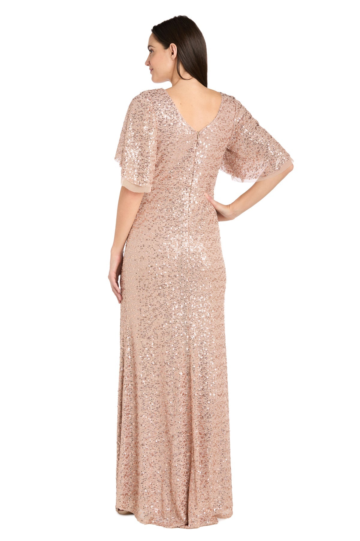 Prom Dresses Sequin Formal Long Prom Dress Rose Gold