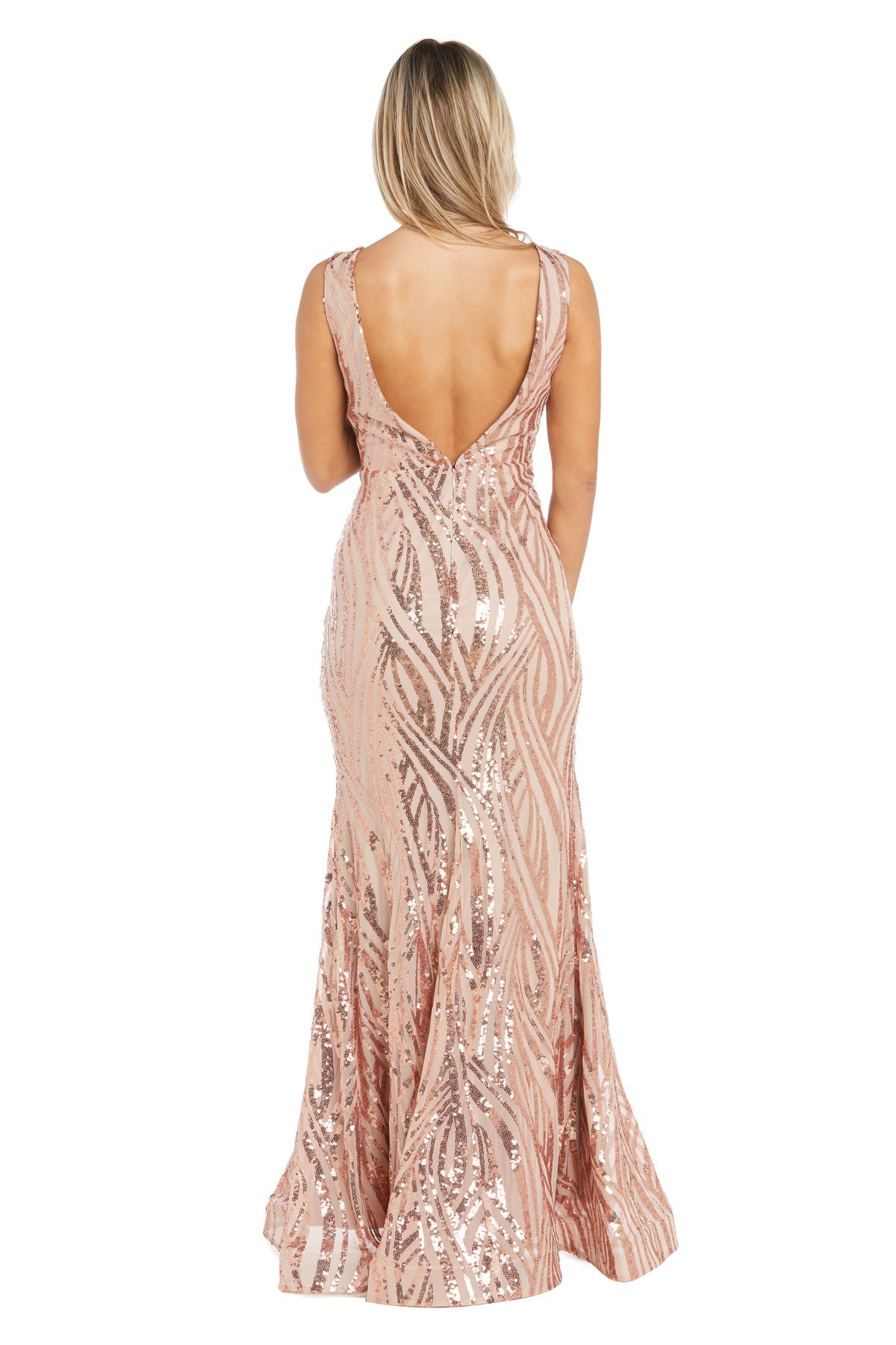 Formal Dresses Long Formal Sequin Evening Dress Rose Gold