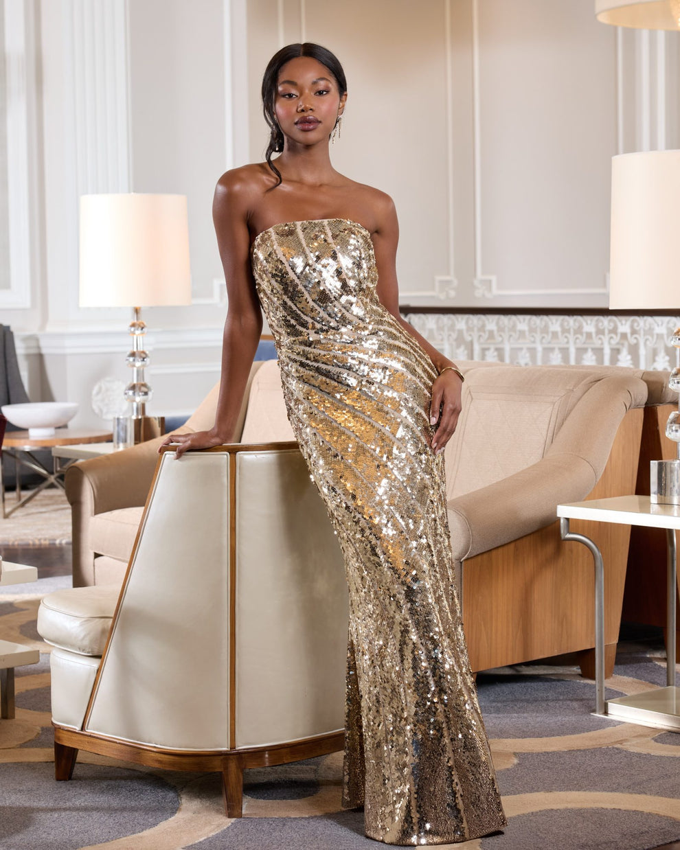 Prom Dresses Long Formal Sequin Prom Dress Gold