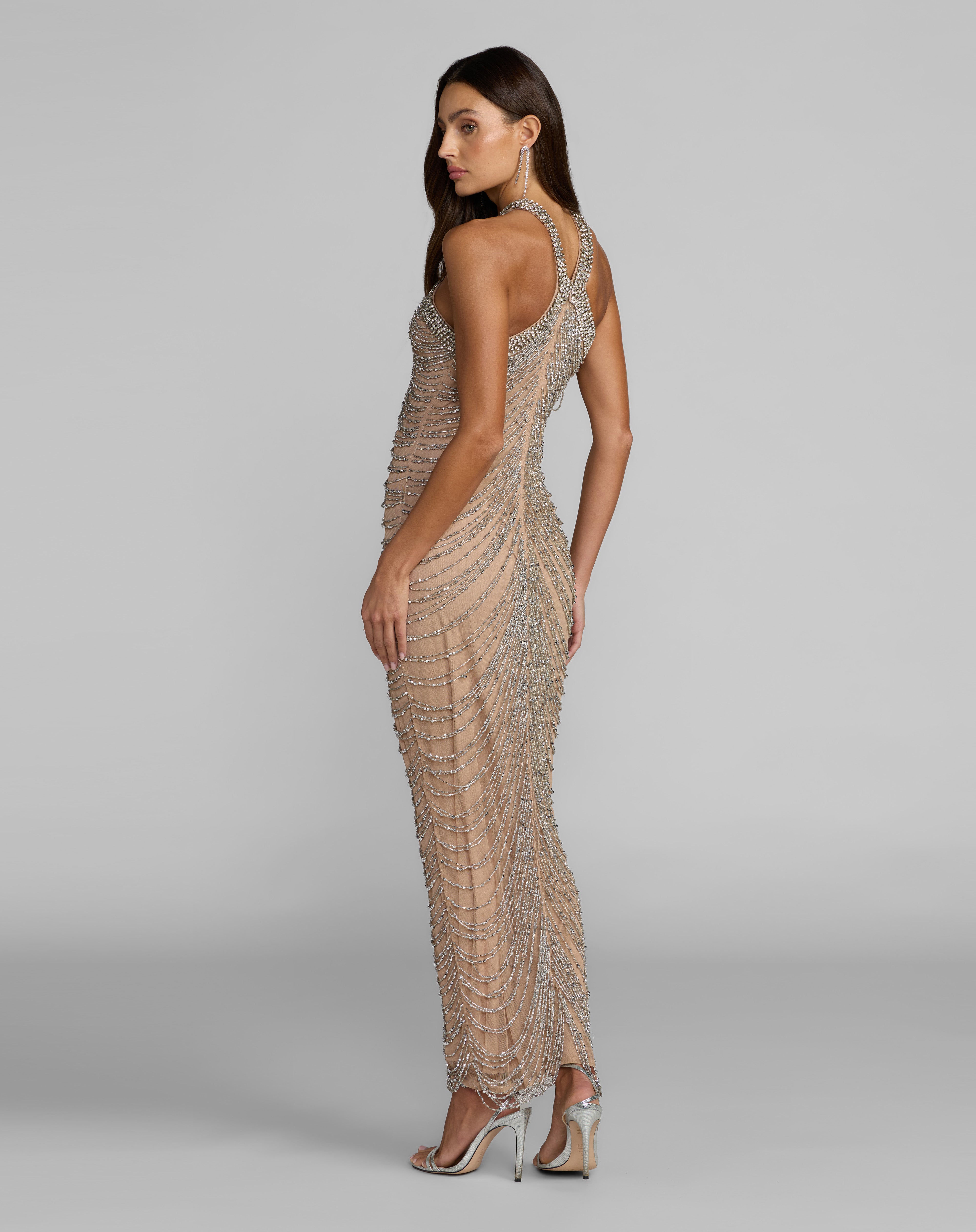 Halter Floor-Length Sequin Formal Mermaid Mac Duggal 10206