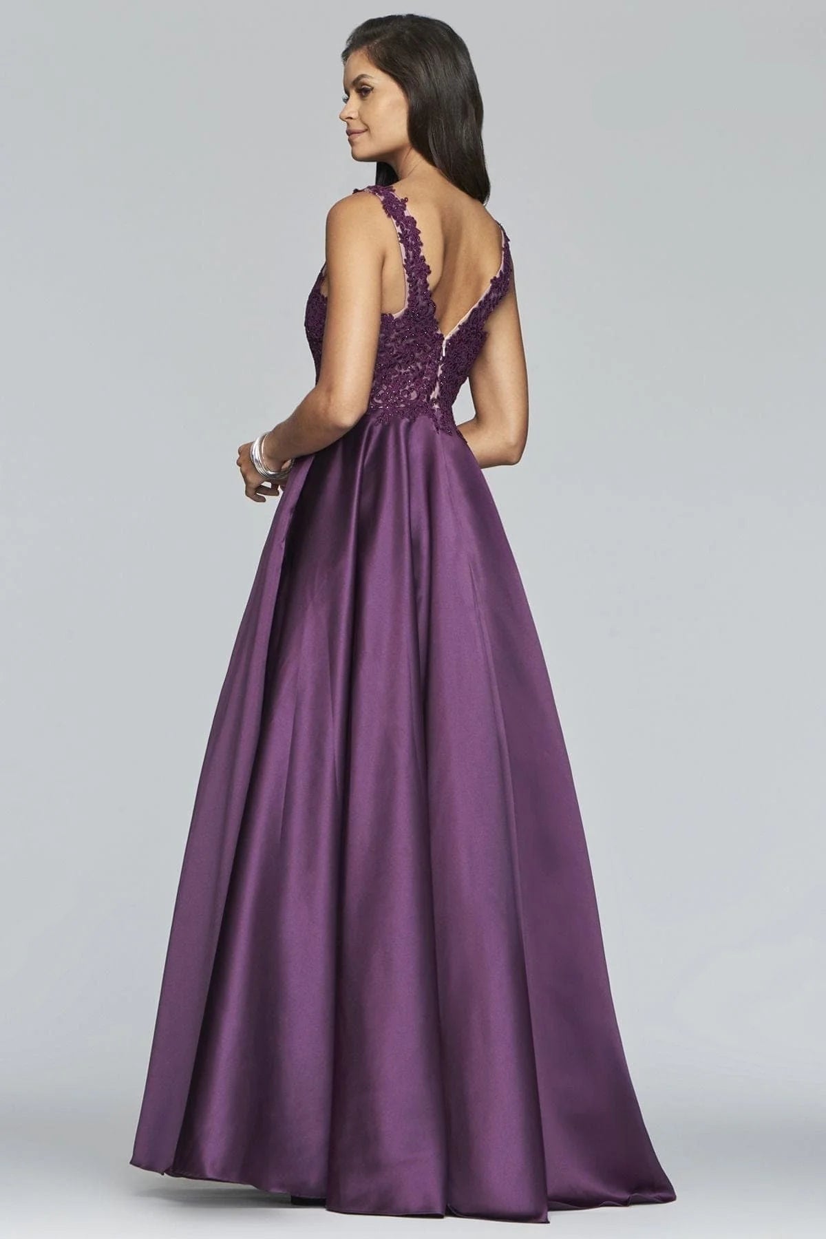 Prom Dresses Long Ball Ball Gown Applique Prom Dress Plum