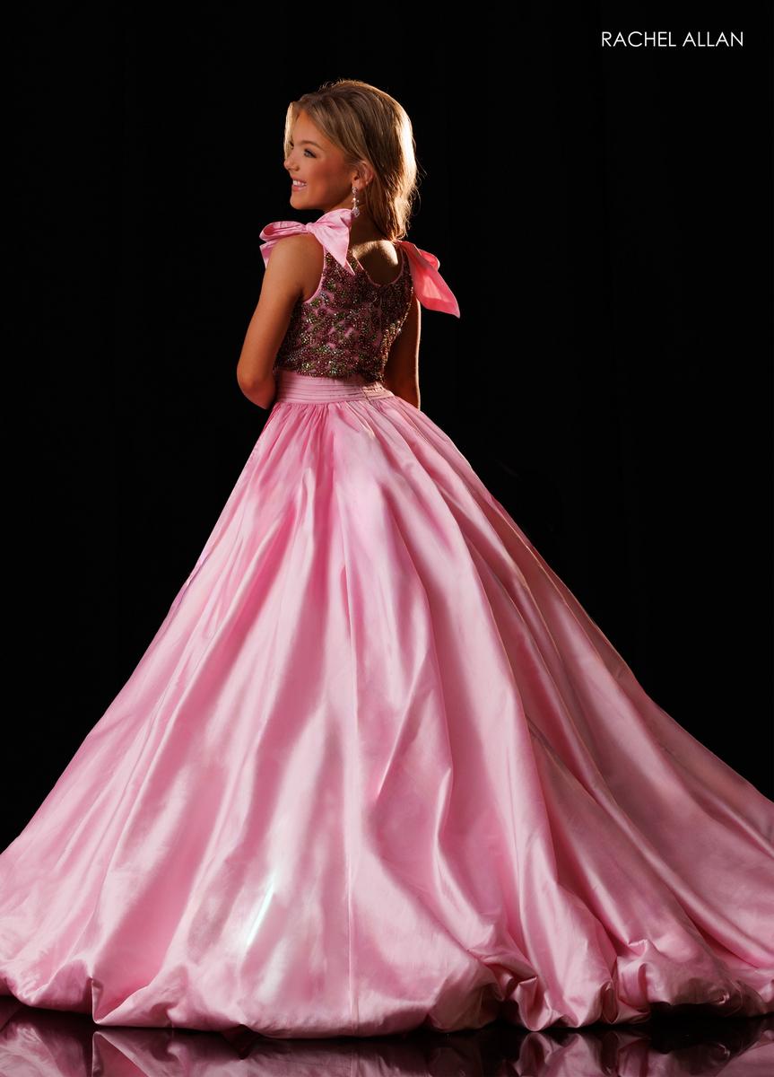Scoop Floor-Length Satin Flower Girl Ball Gown Rachel Allan 10348