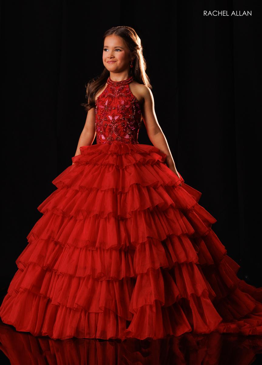 Halter Floor-Length Tulle Formal Ball Gown Rachel Allan 10352