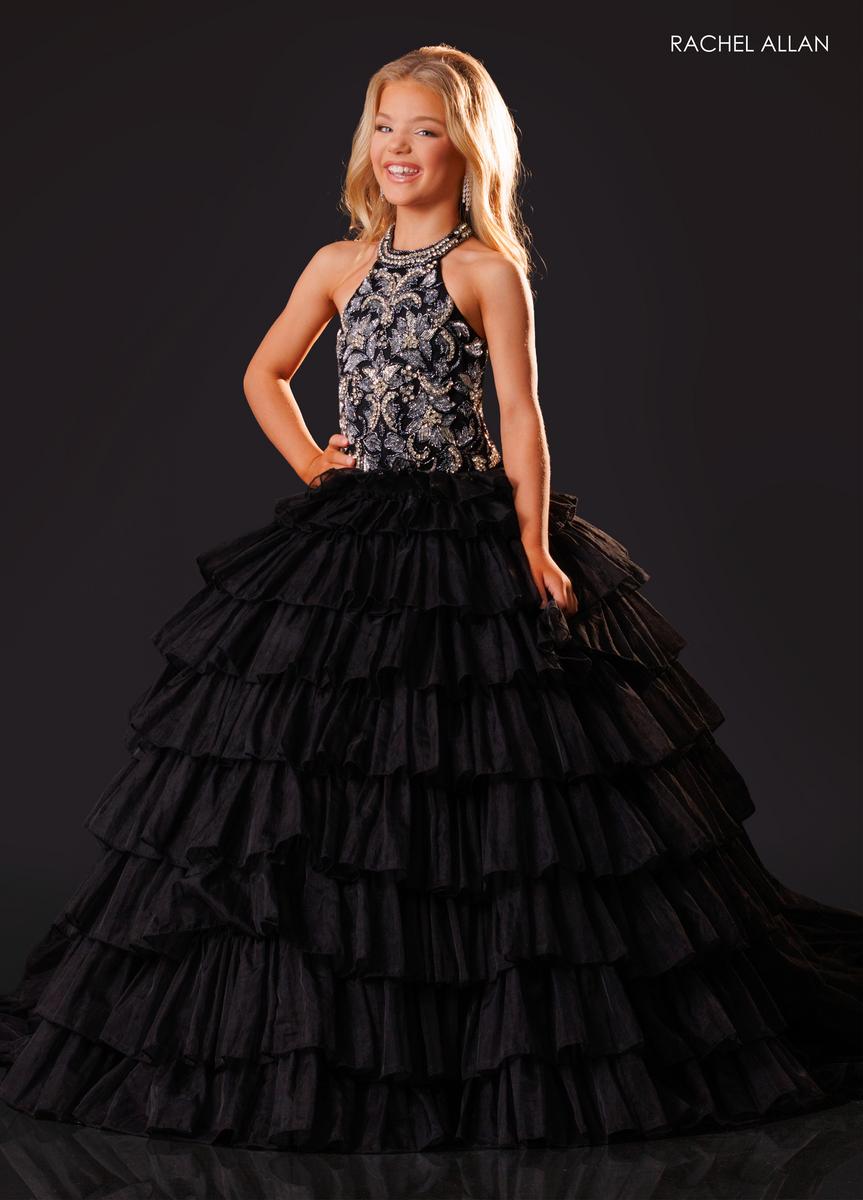 Halter Floor-Length Tulle Formal Ball Gown Rachel Allan 10352
