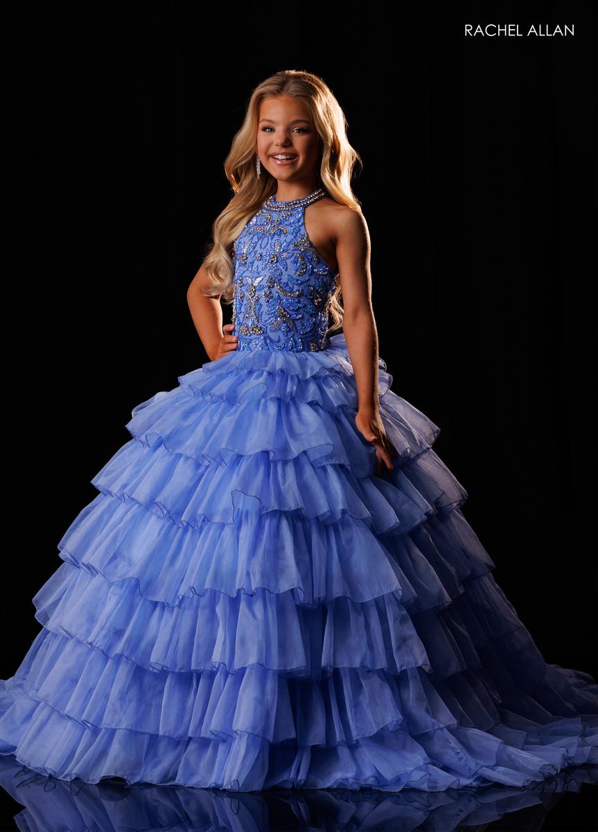 Halter Floor-Length Tulle Formal Ball Gown Rachel Allan 10352