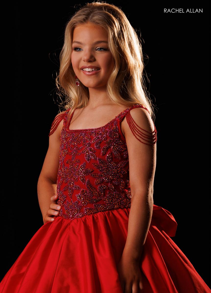 Scoop Floor-Length Satin Prom Ball Gown Rachel Allan 10356