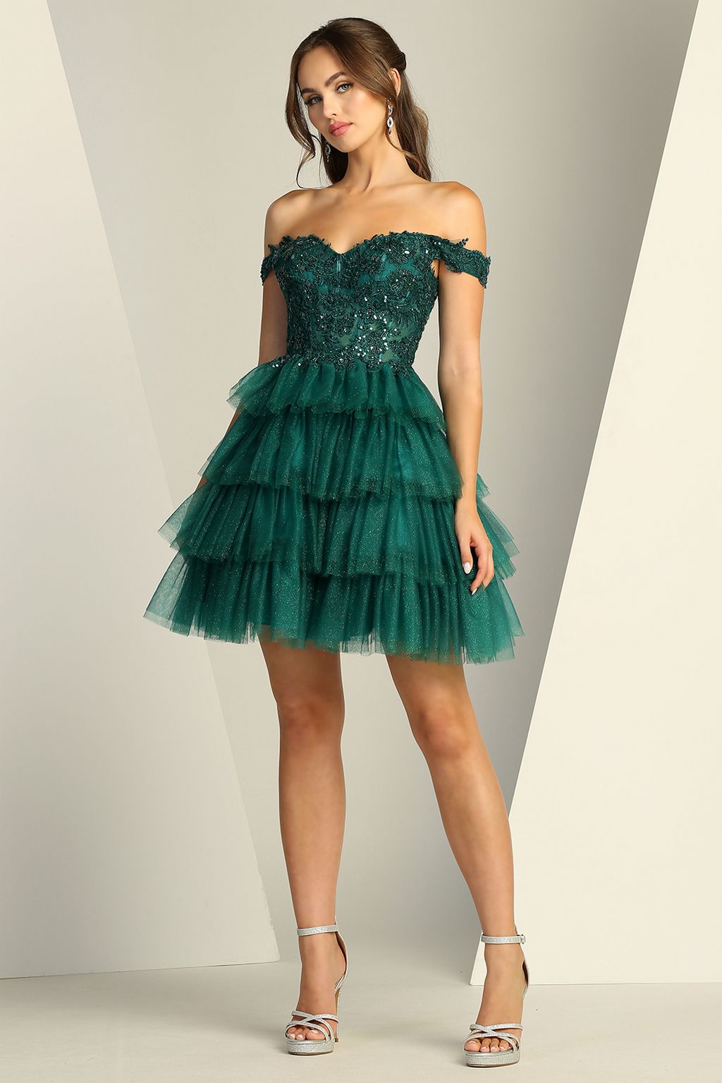 Short Formal Gowns A-Line Green Tulle Short Prom Dress, Green Short Formal Dress Short Formal Gowns A-Line Green Tulle Short Prom Dress, Green Short Formal Dress