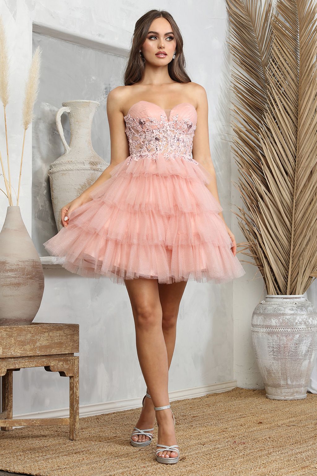 Cocktail Dresses Homecoming Short Glitter Prom Cocktail Dress Rose