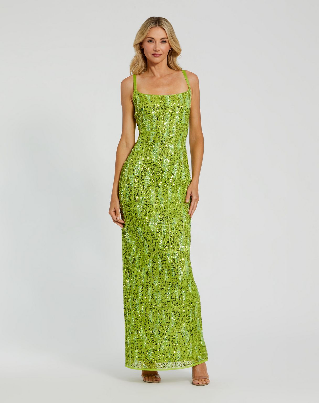 Mac Duggal Sequin Column Gown in Apple Green at Nordstrom Size 0