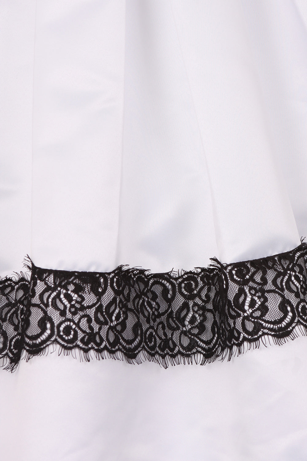 Scoop Neck Tea-Length Satin Lace-Trim Girls A-Line Dress Cinderella Couture 1069