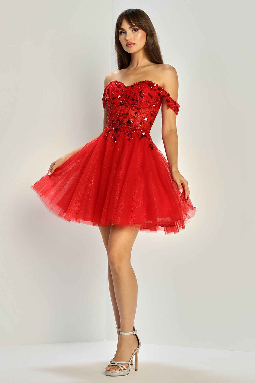 Cocktail Dresses Beaded Sequin Short Homecoming Cocktail Dress Red