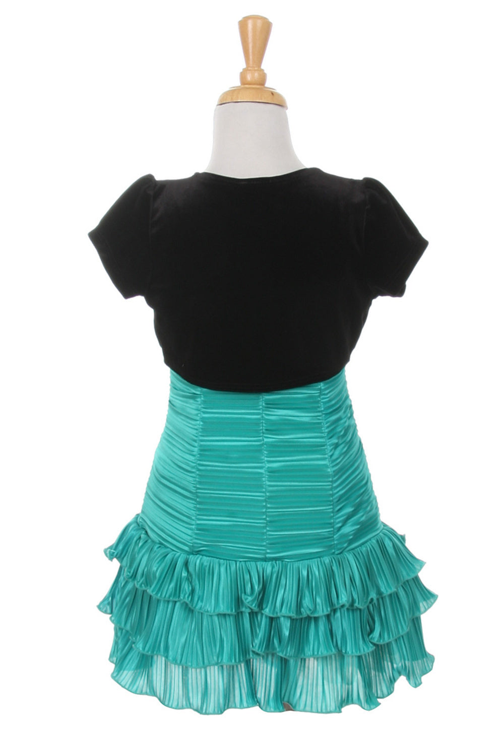 Spaghetti-Strap Knee-Length Pleated Girls Party Dress with Bolero Cinderella Couture 1072J