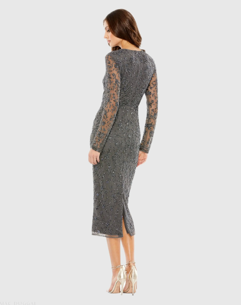 Cocktail Dresses Long Sleeve Cocktail Dress Charcoal