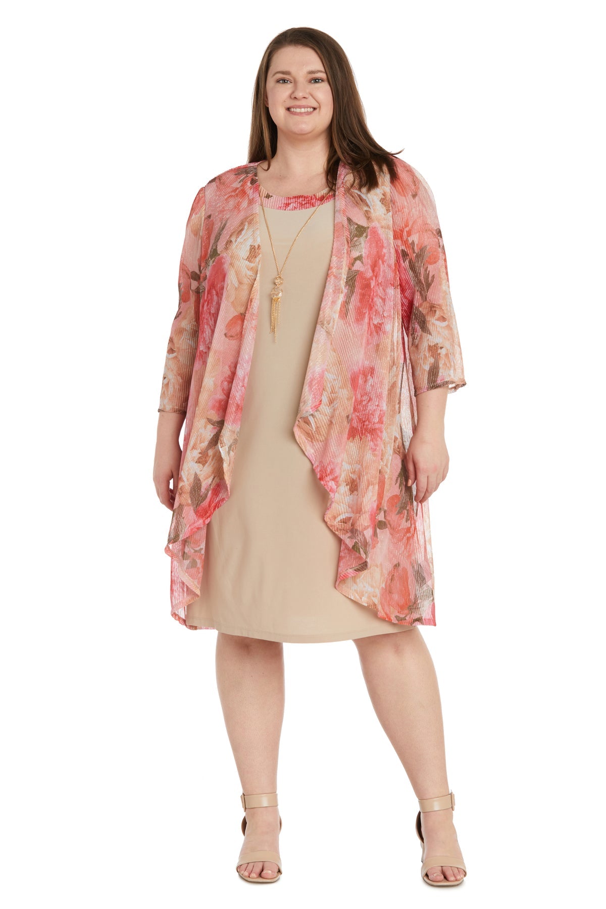 Jewel Knee-Length Chiffon Formal Two-Piece Dress - R&M Richards 1097W