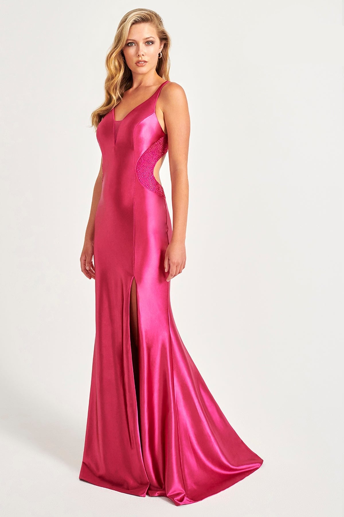 Prom Dresses Prom Fitted Long Formal Slit Evening Dress Raspberry